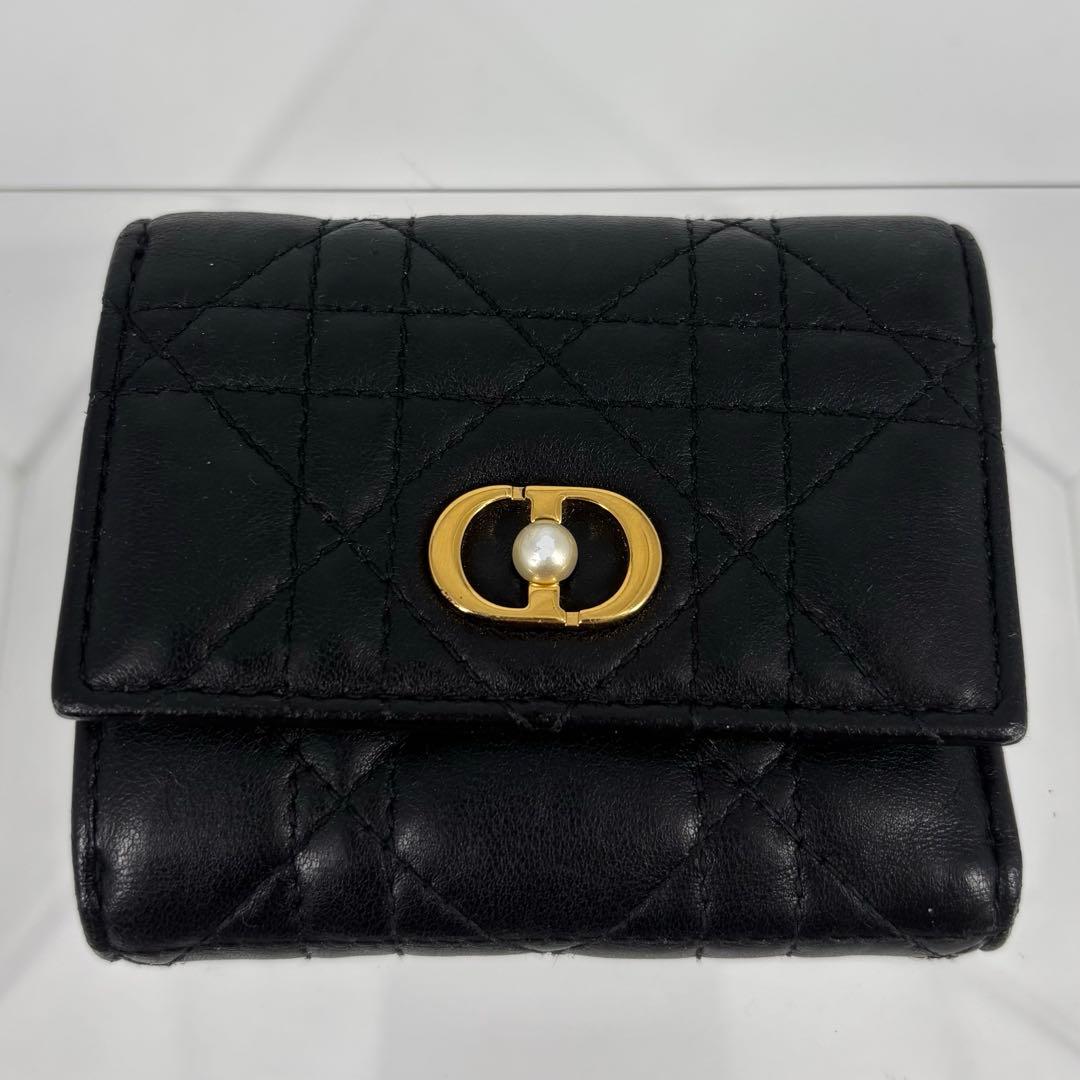 DIOR Jolie Hibiscus ウォレット 三つ折り財布 ブラック