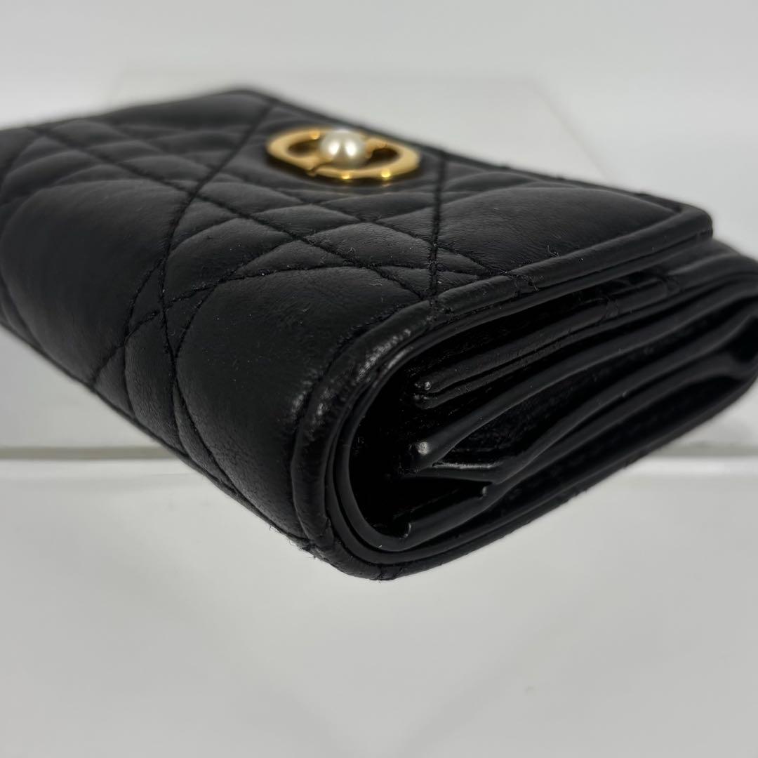 DIOR Jolie Hibiscus ウォレット 三つ折り財布 ブラック