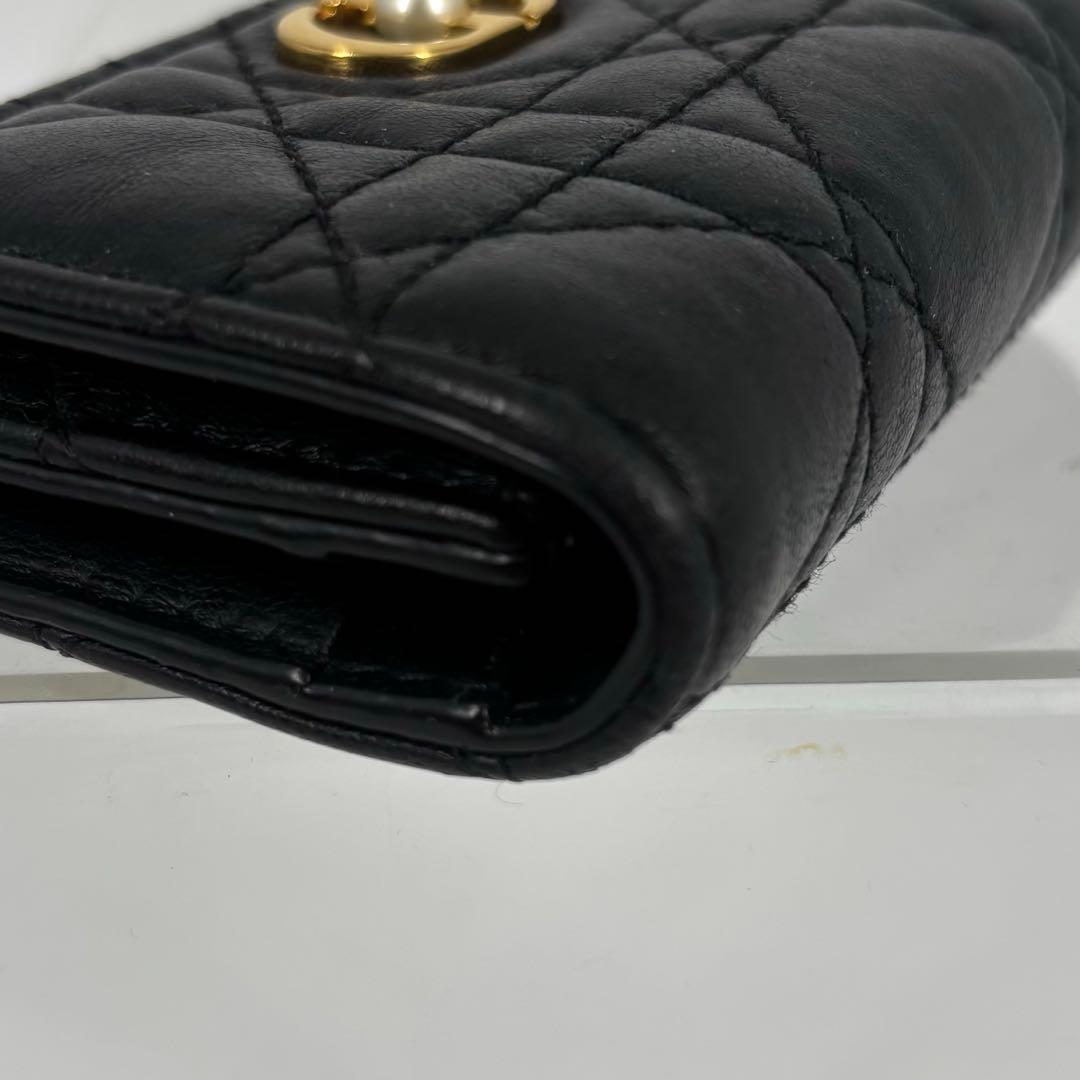 DIOR Jolie Hibiscus ウォレット 三つ折り財布 ブラック