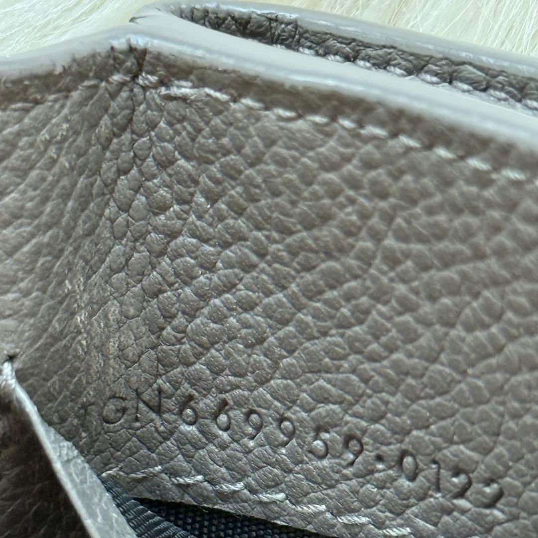 サンローラン オリガミ タイニーウォレット YSL グレー 三つ折り財布
