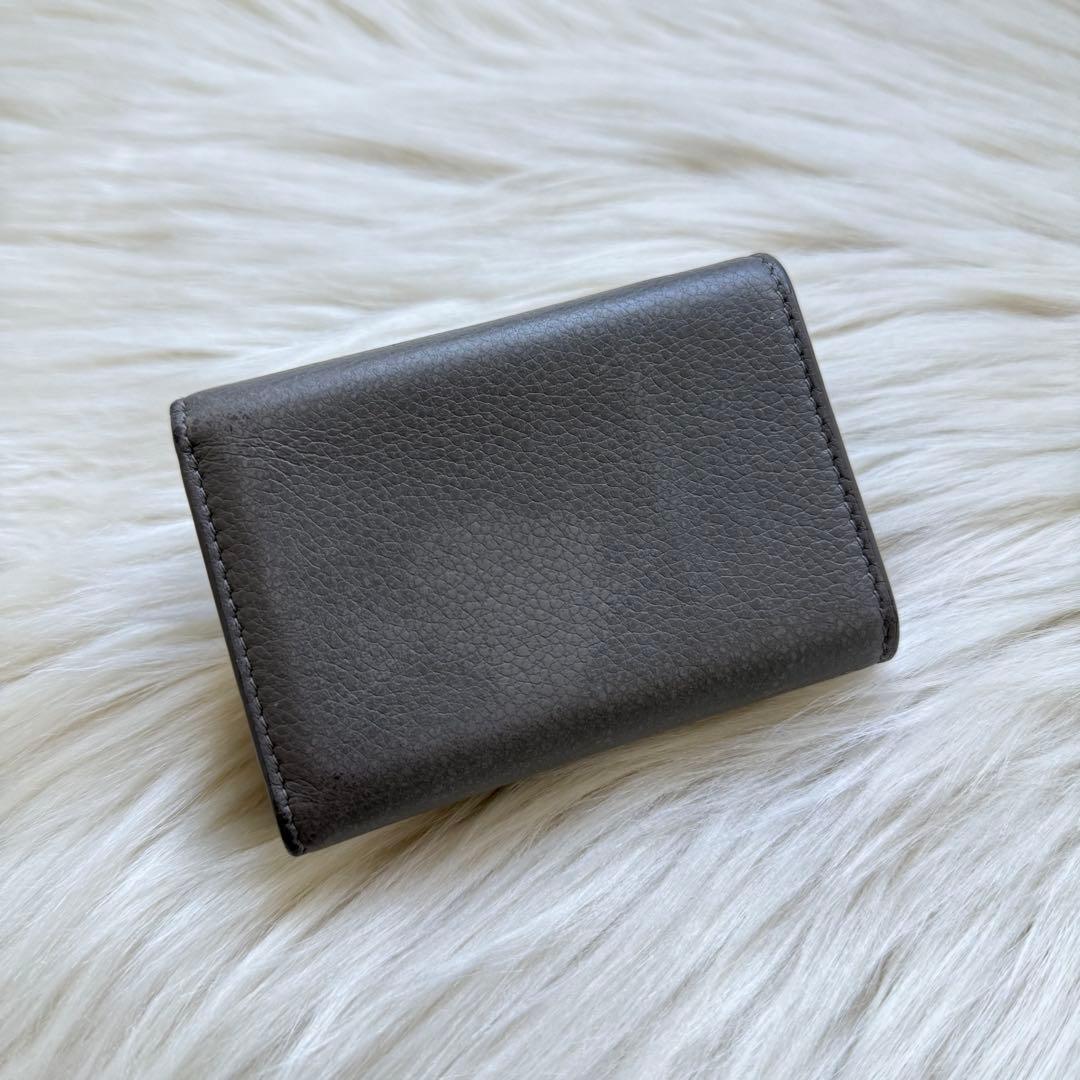 サンローラン オリガミ タイニーウォレット YSL グレー 三つ折り財布