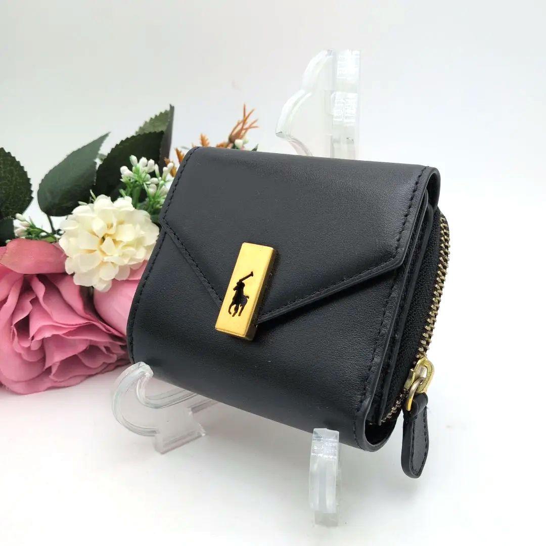【美品】POLO RALPHLAUREN IDコンパクトウォレット ブラック