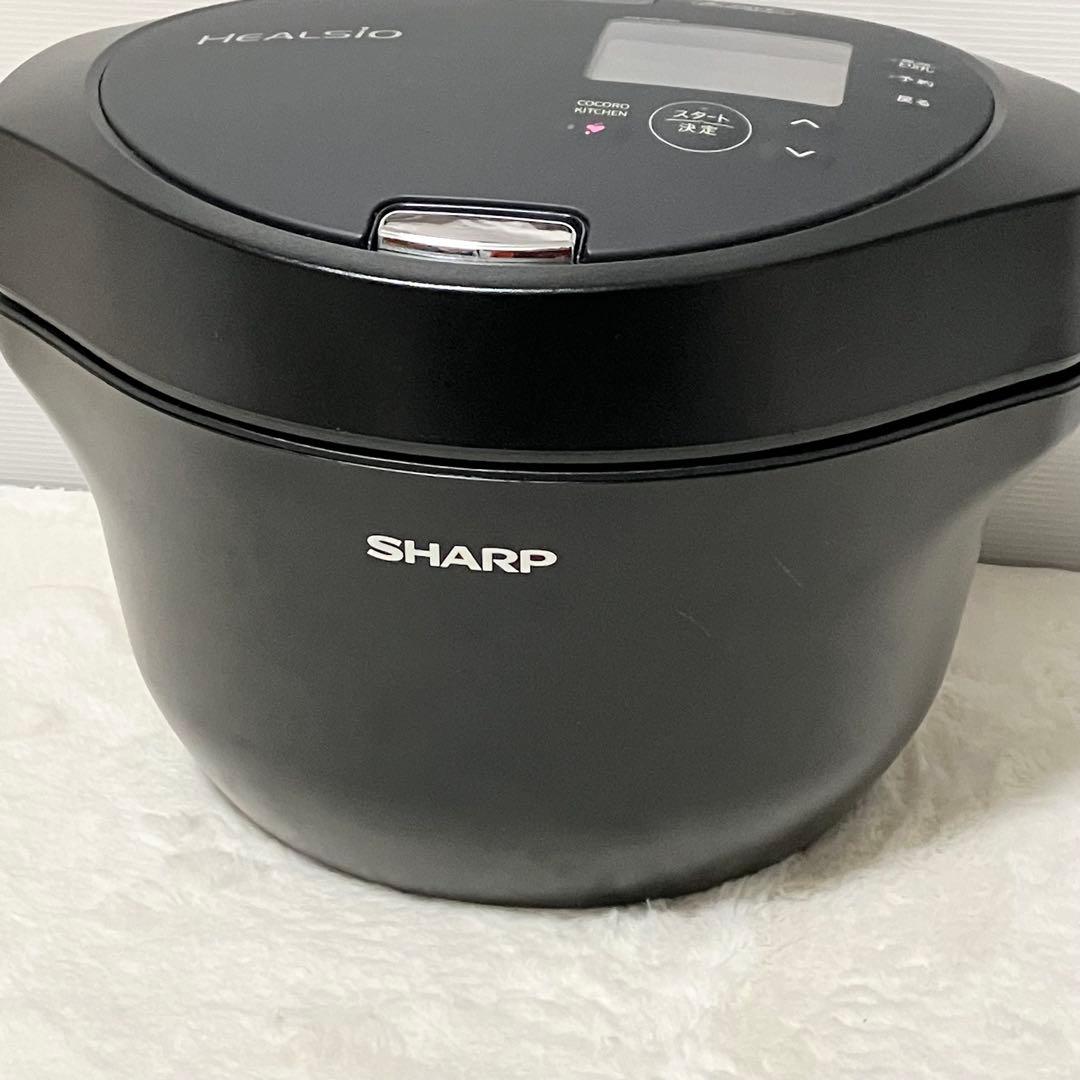 美品 21年製 SHARP 水なし自動調理鍋 KN-HW16G-B ヘルシオ 黒