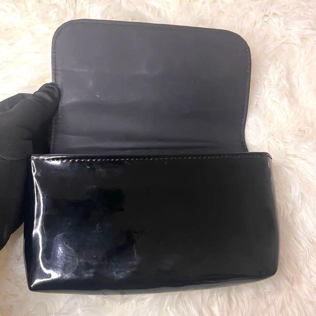 CHANEL シャネル ウエストポーチ エナメル ブラック ウエストバッグ