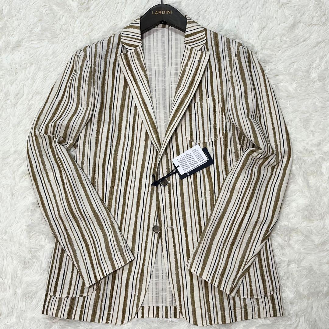 【新品タグ付き】LARDINI テーラードジャケット ストライプ 48