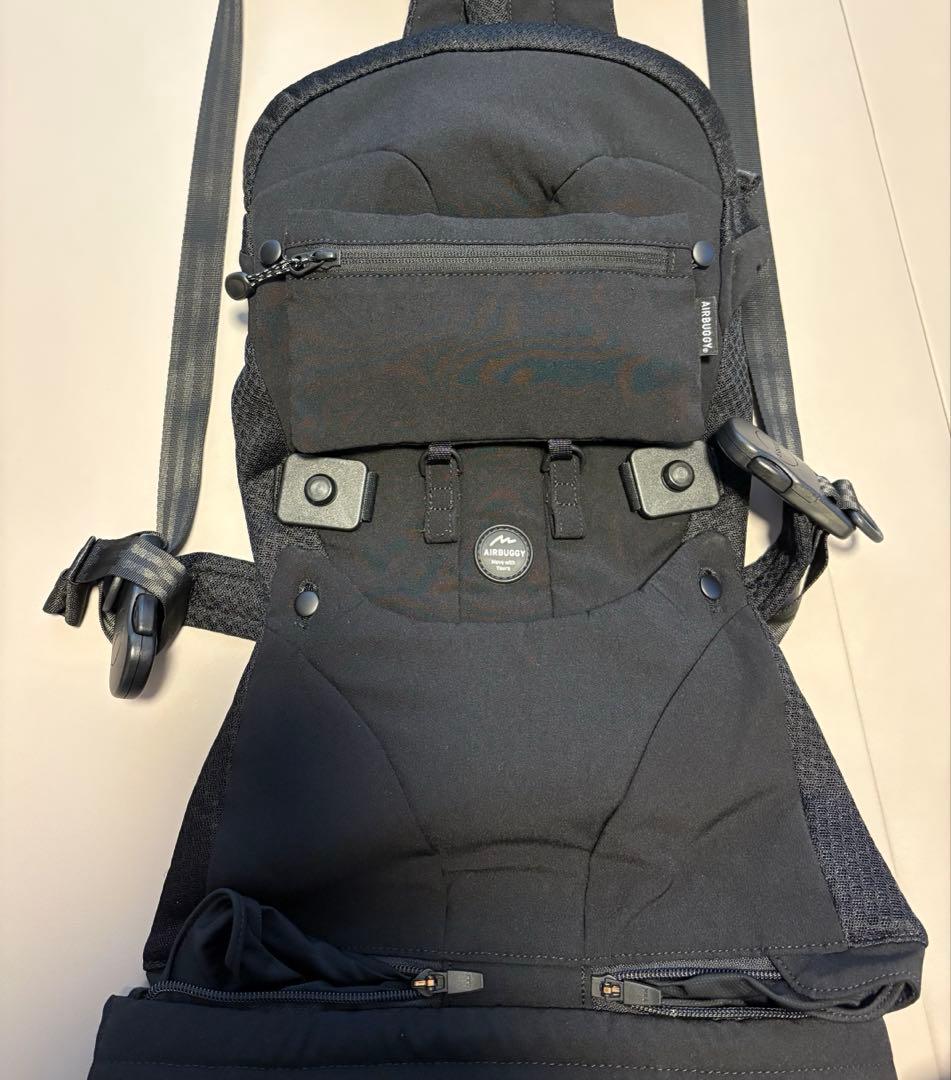 【美品】AIR BUGGYエアバギー 抱っこ紐 ブラック《説明書付き》