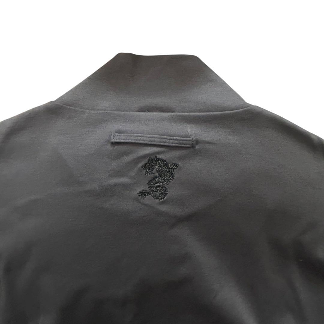 JEAN PAUL GAULTIER 龍 半袖 ジップ シャツ チャコール 48