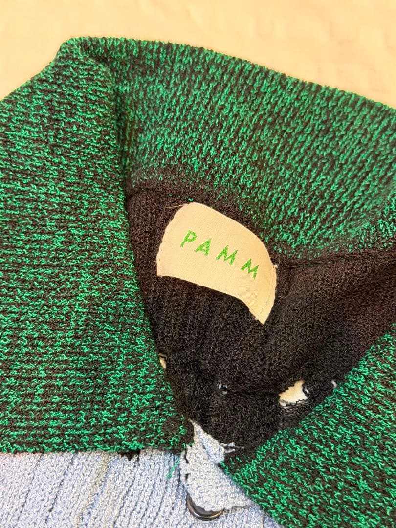 ろ*こ様 PAMM 格子のカーディガン　グリーン