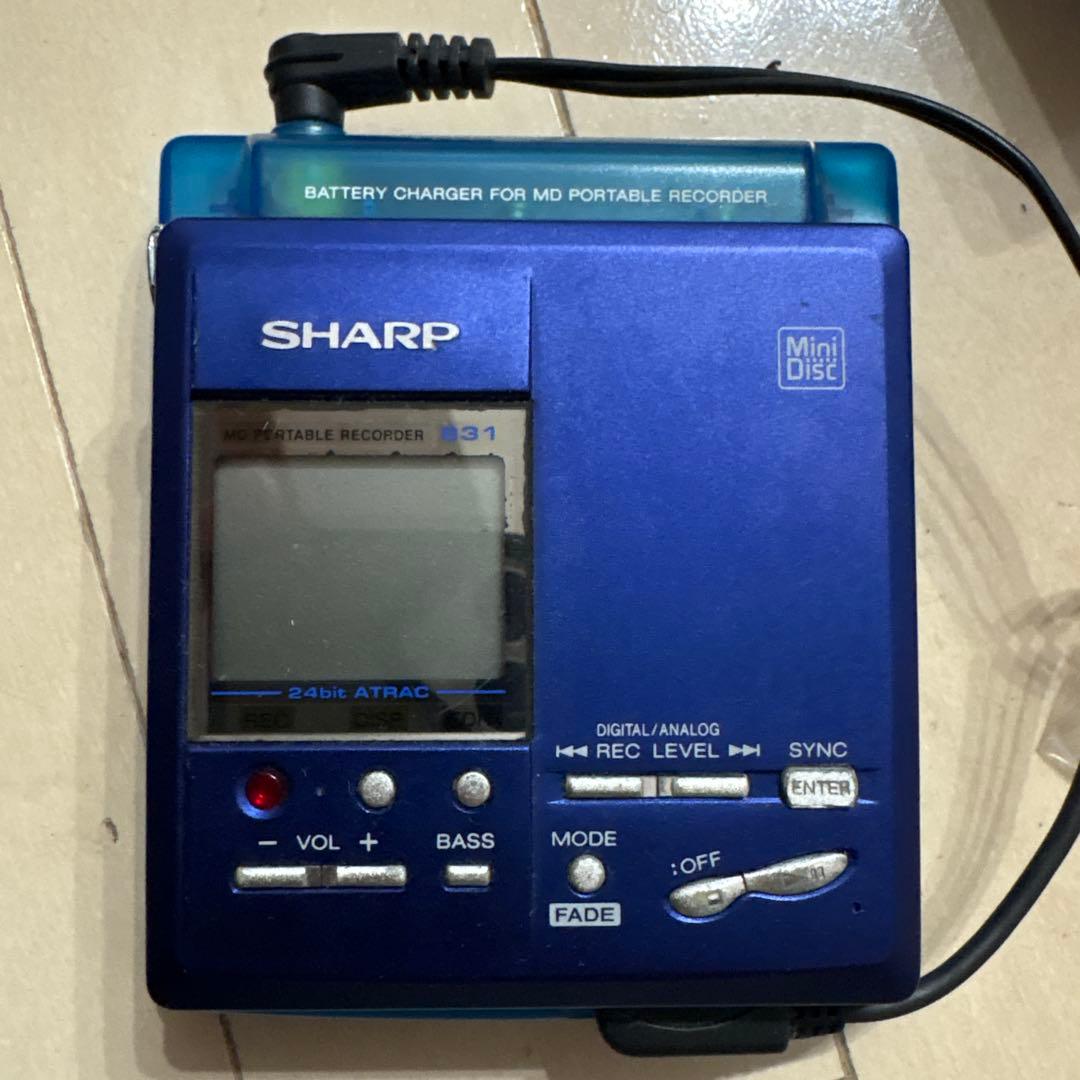 SHARP ポータブルMDレコーダー MD-MT831 動作未確認