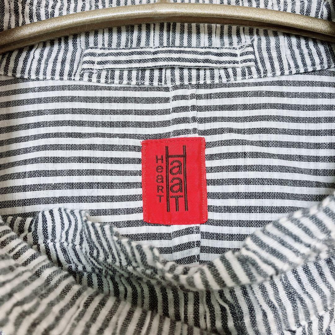 【希少】HaaT ISSEY MIYAKE 縮絨ストライプジャケット 灰/白
