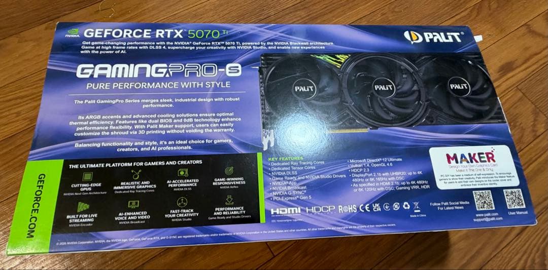 （中古美品）PALIT GEFORCE RTX 5070Ti 16GB