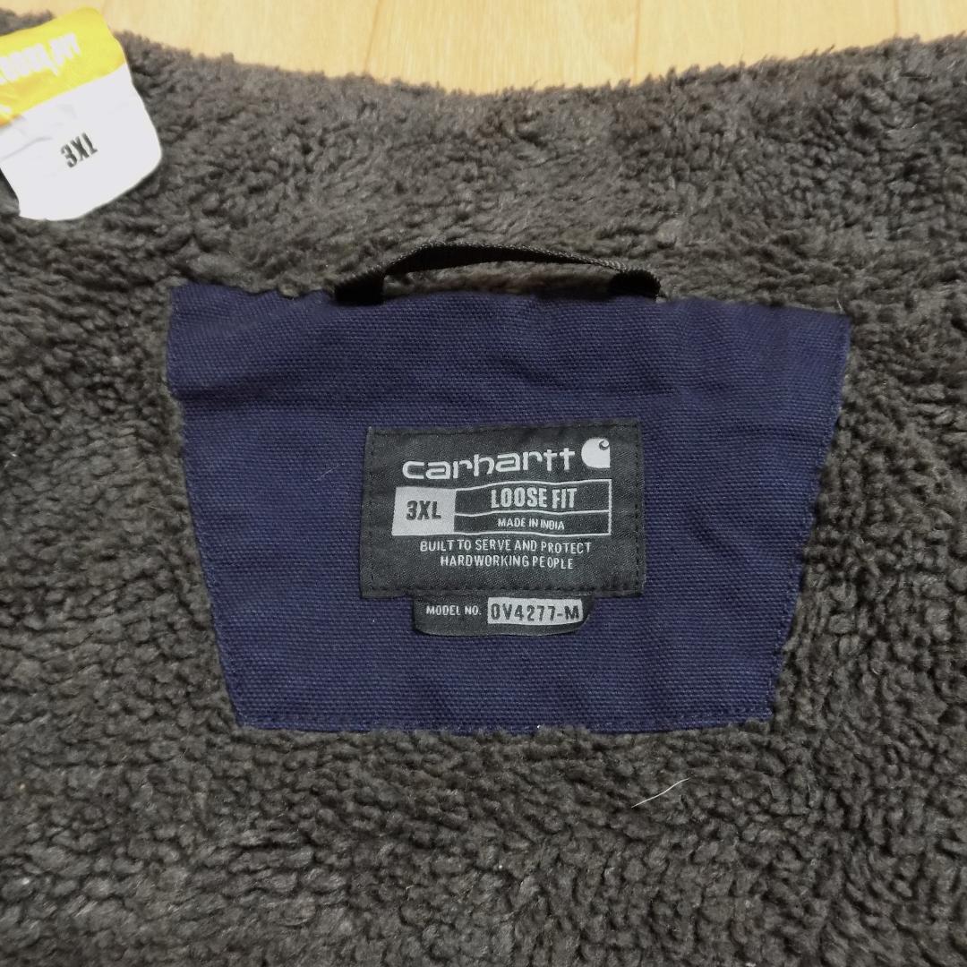 カーハート ダック ベスト 裏地ボア 企業系 アメカジ 3XL 特大 US古着