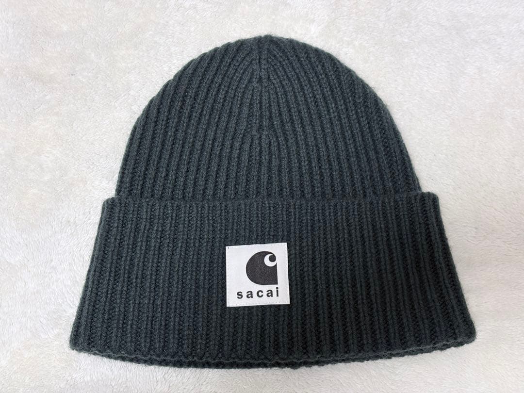 sacai carhartt WoolKnit Beanie ダークグリーン