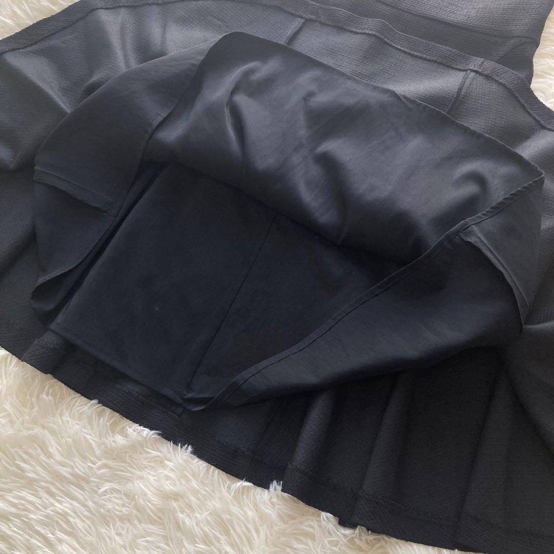 新品　アベニールエトワール ノースリーブ ツイードワンピース 黒 Aライン