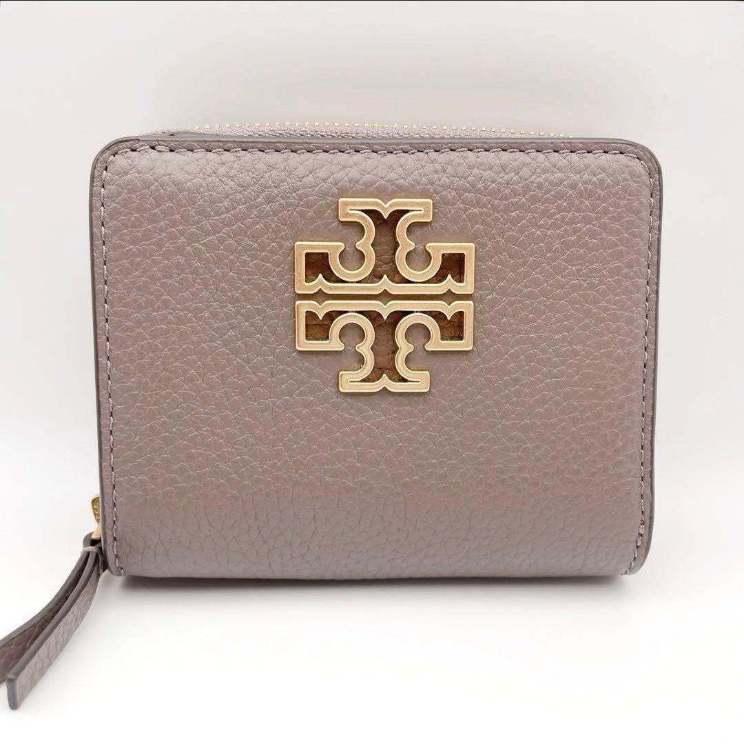 【美品】トリーバーチ 二つ折り財布 グレージュ