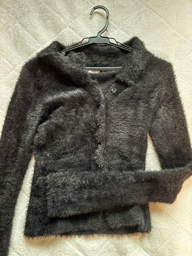 トップス THEREDTHREAD S fluffy knit tops black