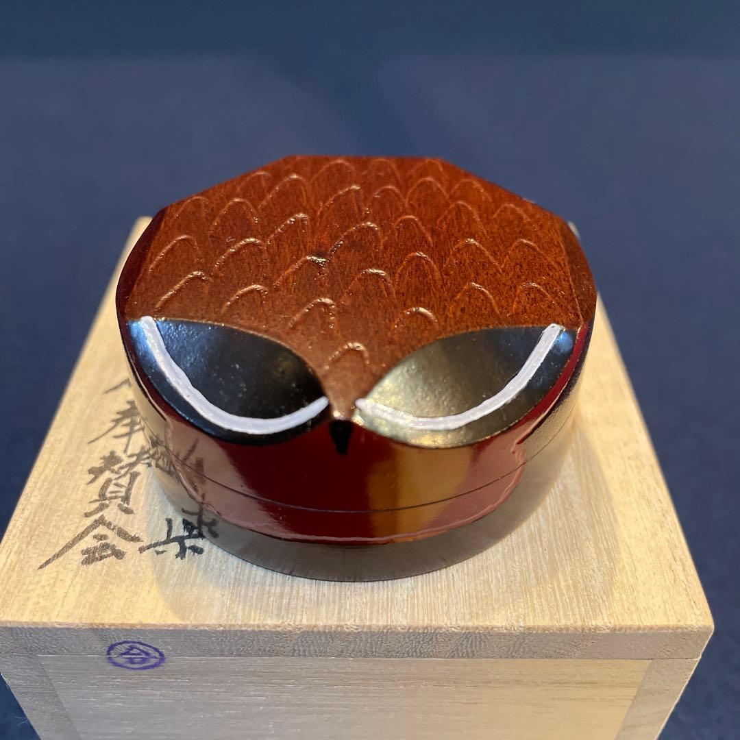 茶道具 (香合)『うそ鳥 香合』 表千家 「福岡県 献茶奉賛会」※美品
