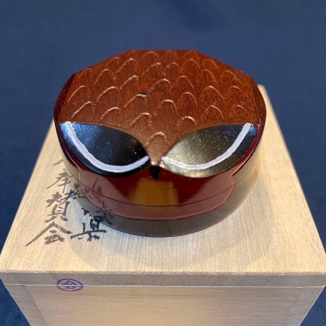 茶道具 (香合)『うそ鳥 香合』 表千家 「福岡県 献茶奉賛会」※美品