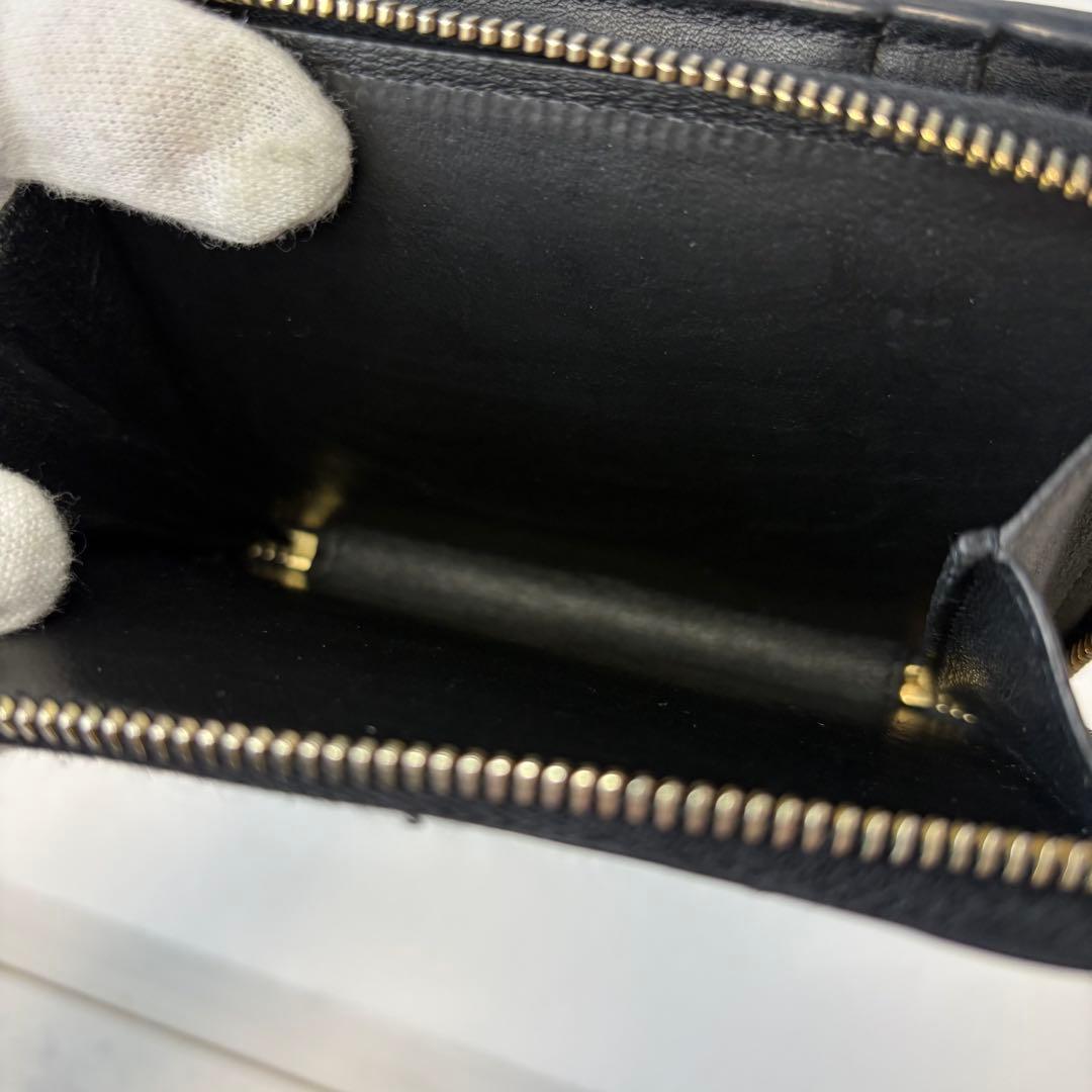 美品/現行✨サンローラン 二つ折り財布 カサンドラ ブラック レザー
