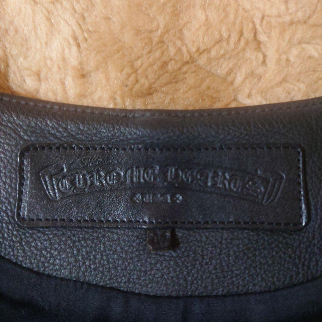 CHROME HEARTS ブラック　レザーベスト　ヘビーレザー　Mサイズ