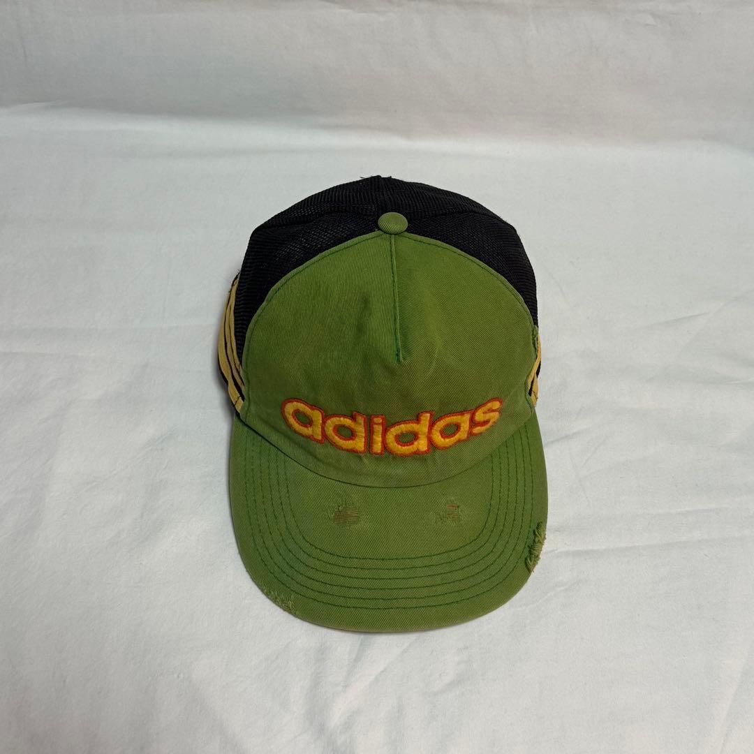 90s OLD adidas vintage加工 cap メッシュ ロゴ 激レア