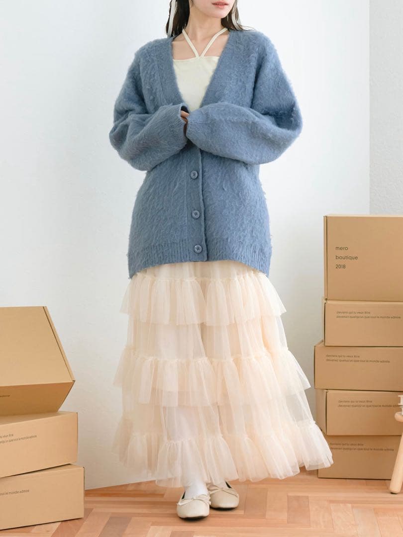 mero boutique ロングチュールスカート