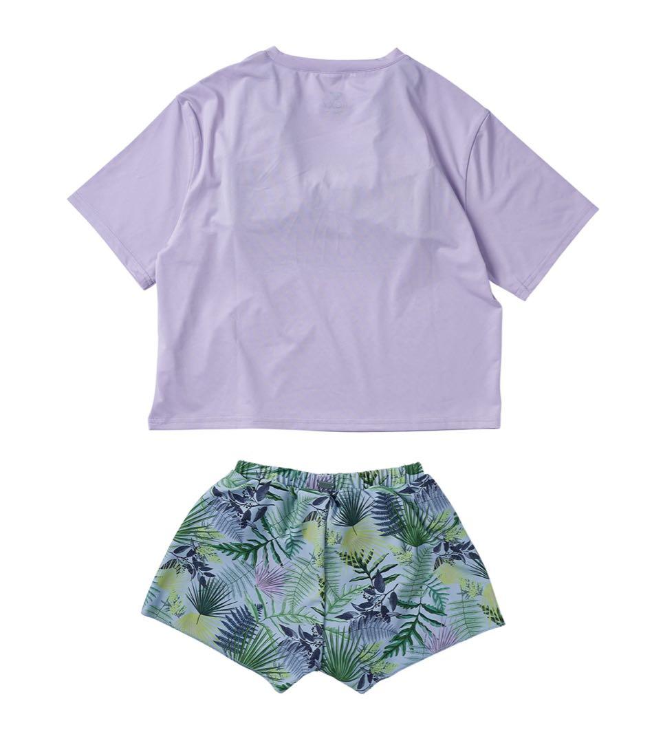 roxy キッズ　水着　ラッシュガード　ビキニ　3点セット　紫　150
