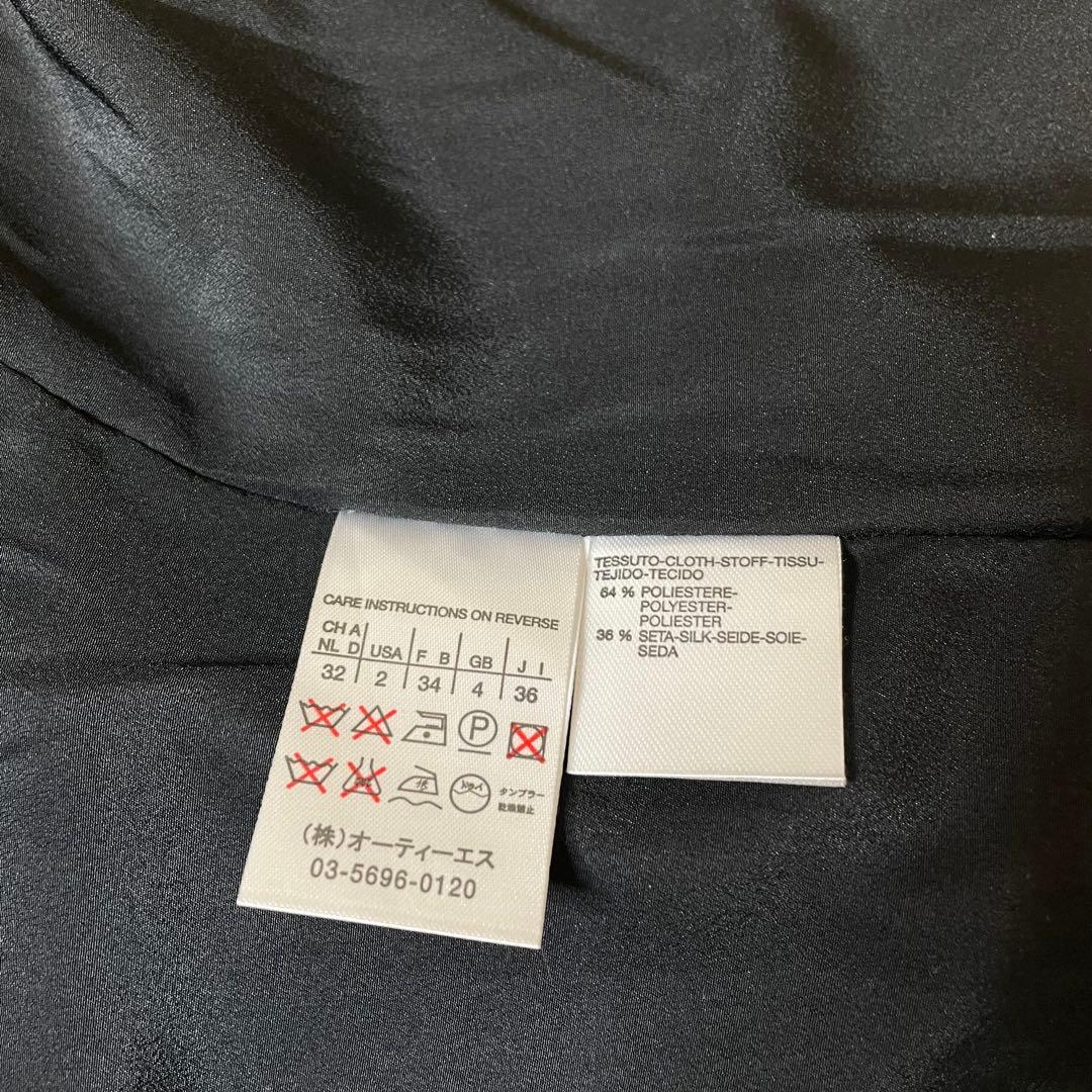 MaxMara シルクトレンチコート 黒 白タグ 現行 S フォーマル