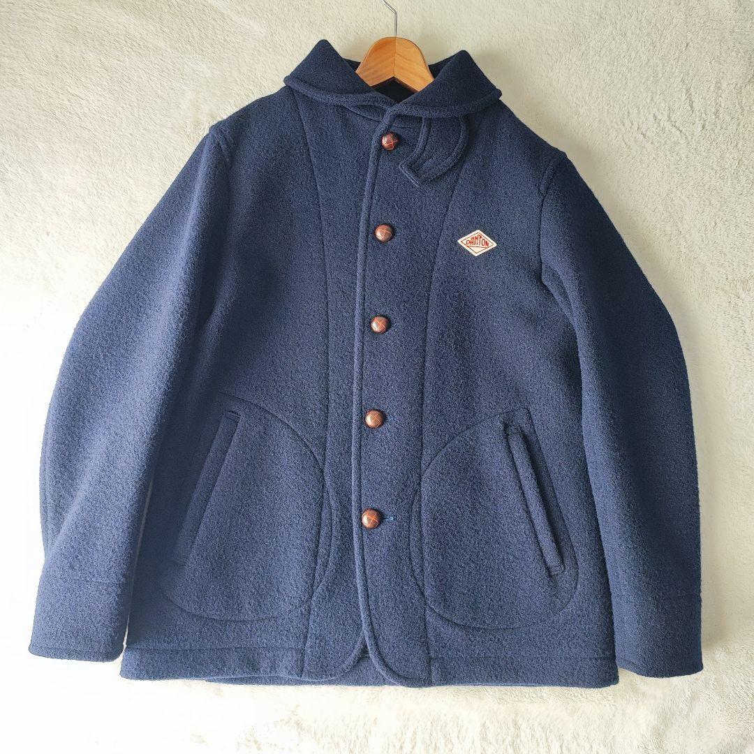DANTON ウールモッサ コート 40 濃紺 丸襟 メンズM〜L相当 定番
