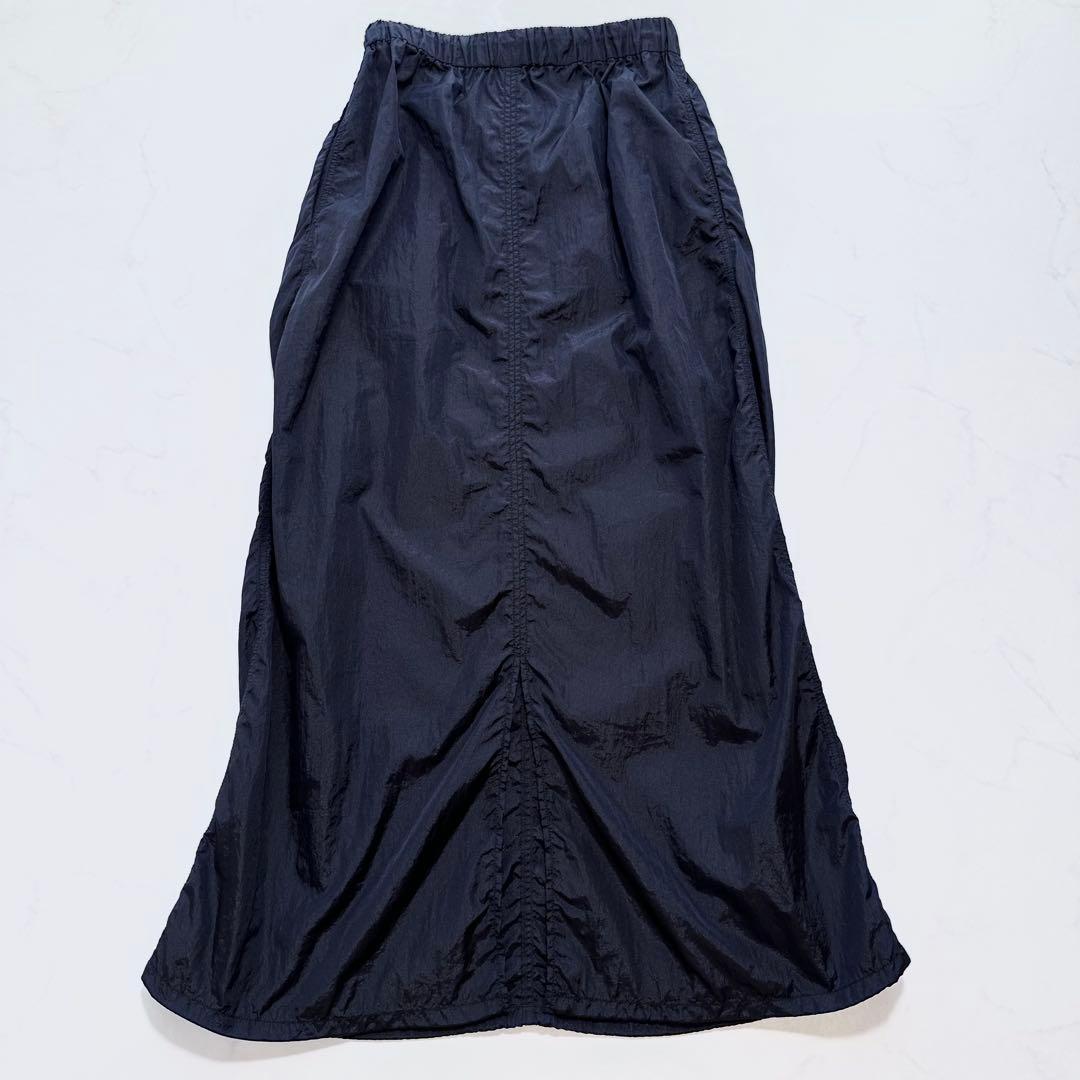 極美品 24SS 完売品✨タフタドロストロングスカート ナイロン 紺 38