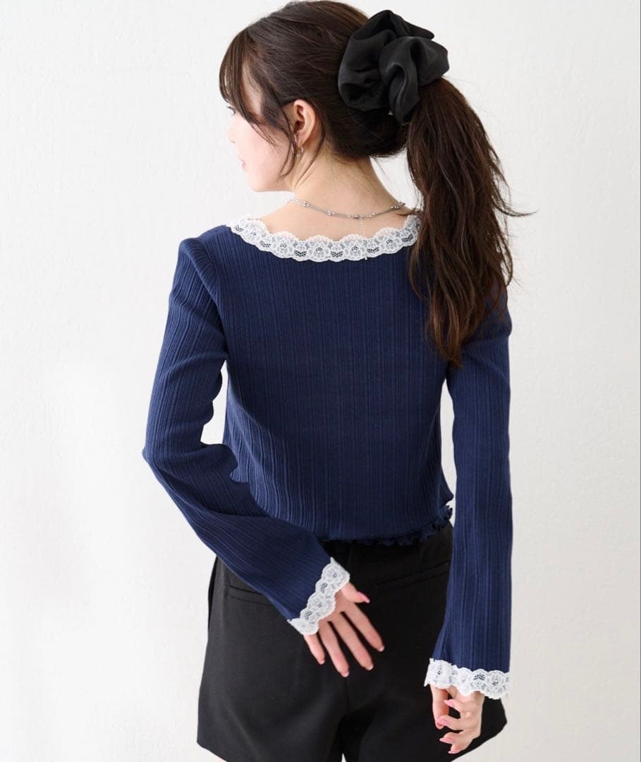 【新品】Kastane レースアンサンブルSET ネイビー