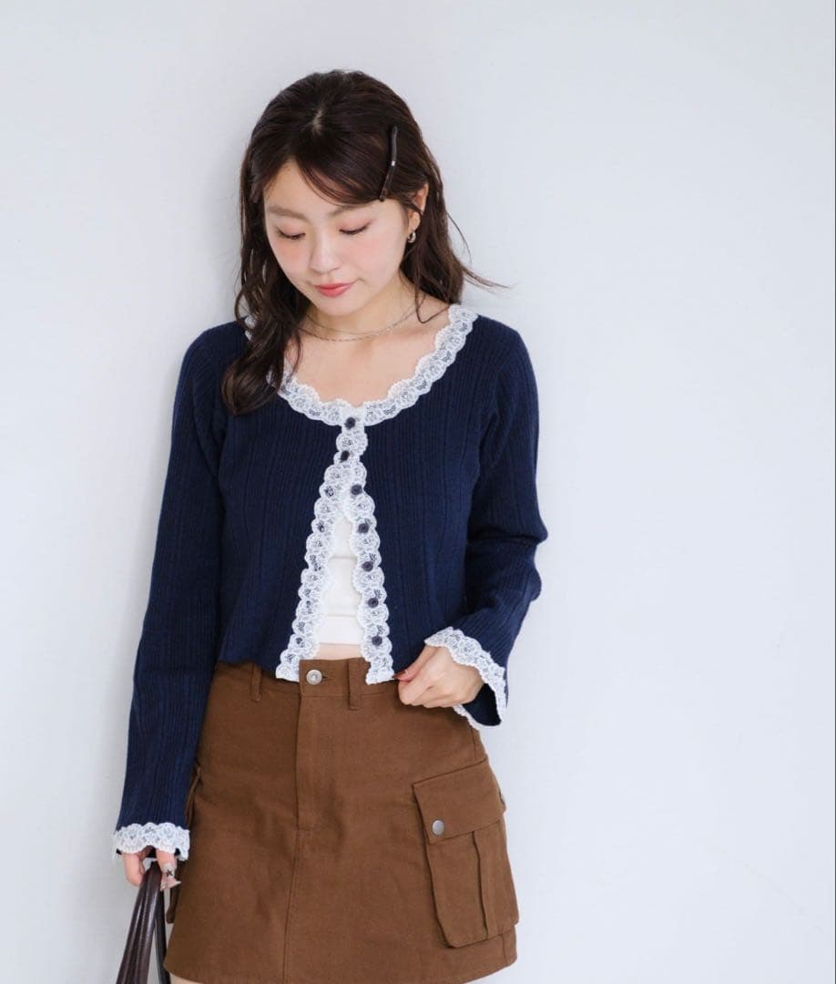 【新品】Kastane レースアンサンブルSET ネイビー