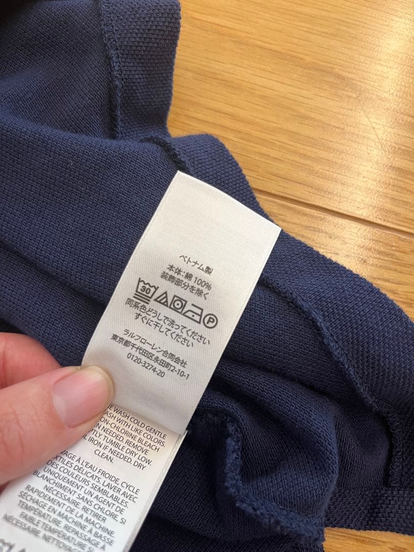 POLO RALPH LAUREN ネイビー ノースリーブ ポロシャツ L