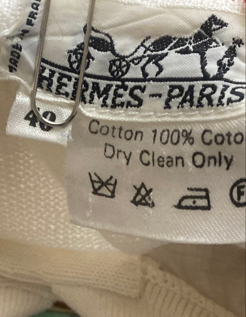 【送料無料】 HERMES 半袖ポロシャツ 綿100% 柄 サイズ40