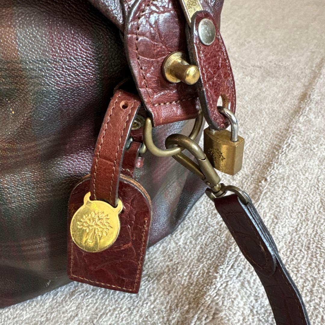 美品Mulberry ボストンバッグ 赤茶　マルベリー ￼英国製　ラグジュアリー