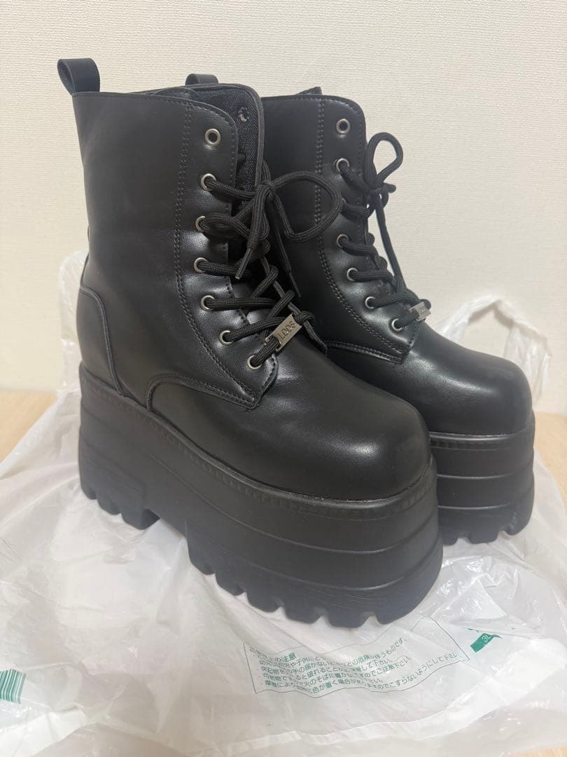 厚底 19cm盛りブーツ シークレットシューズ 黒 26.0cm