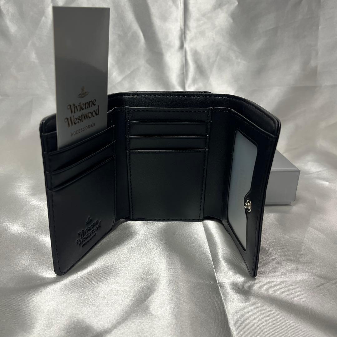 新品 Vivienne Westwood ブラック ヴィヴィアン柄 三つ折り財布
