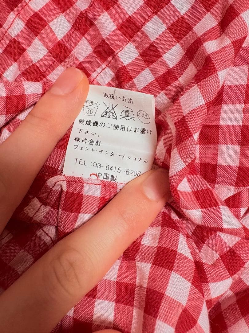 TRALALA (トゥララ)赤と白のチェック キャミソール