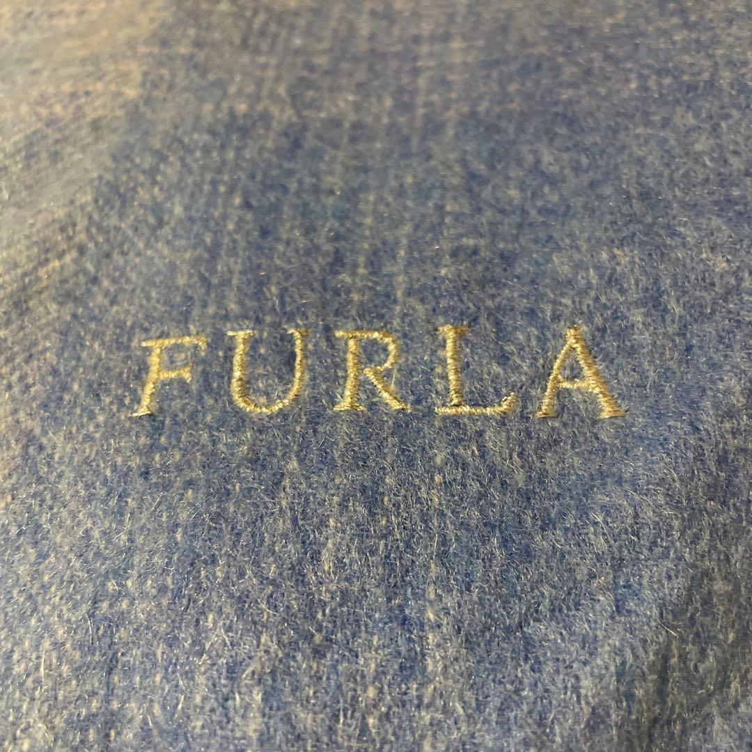【試着のみ】FURLA カシミヤ100%マフラー　ピンク＆ブルー