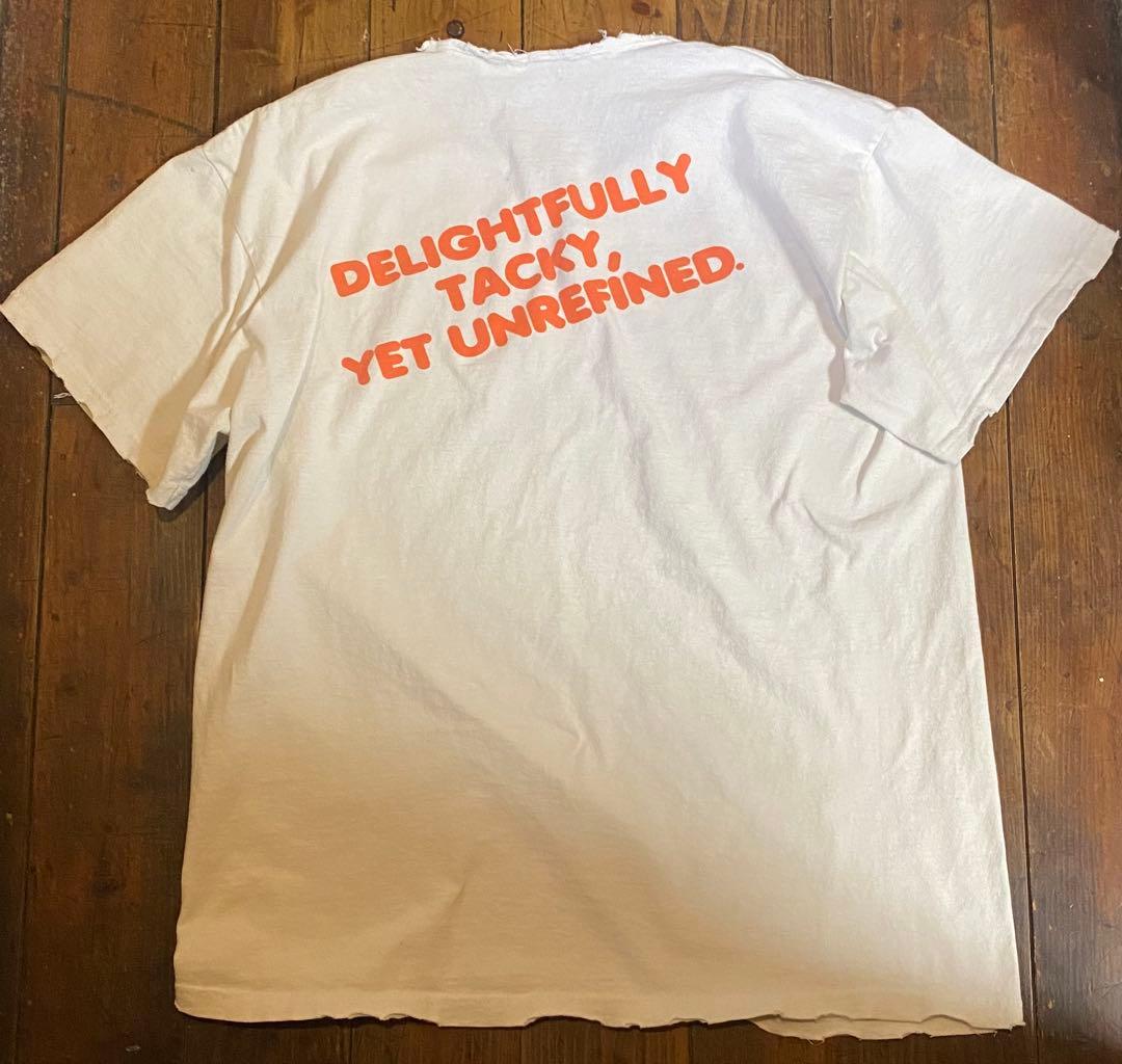 90s US古着 サイン入りフーターズ ヴィンテージ Tシャツ 白 ダメージ