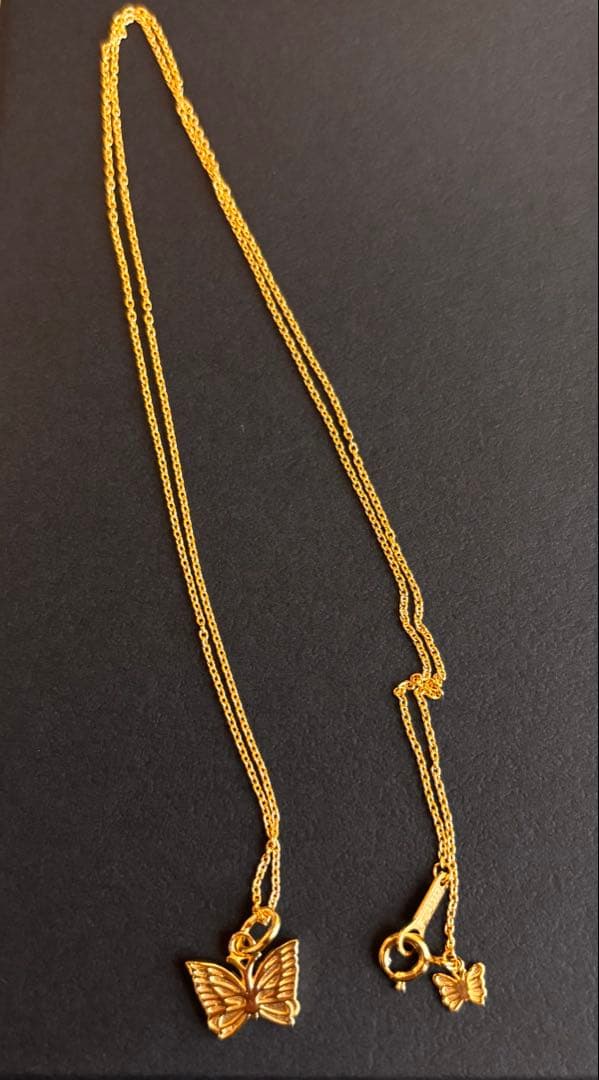 Needles バタフライ 925シルバー ゴールドネックレス 新品未使用