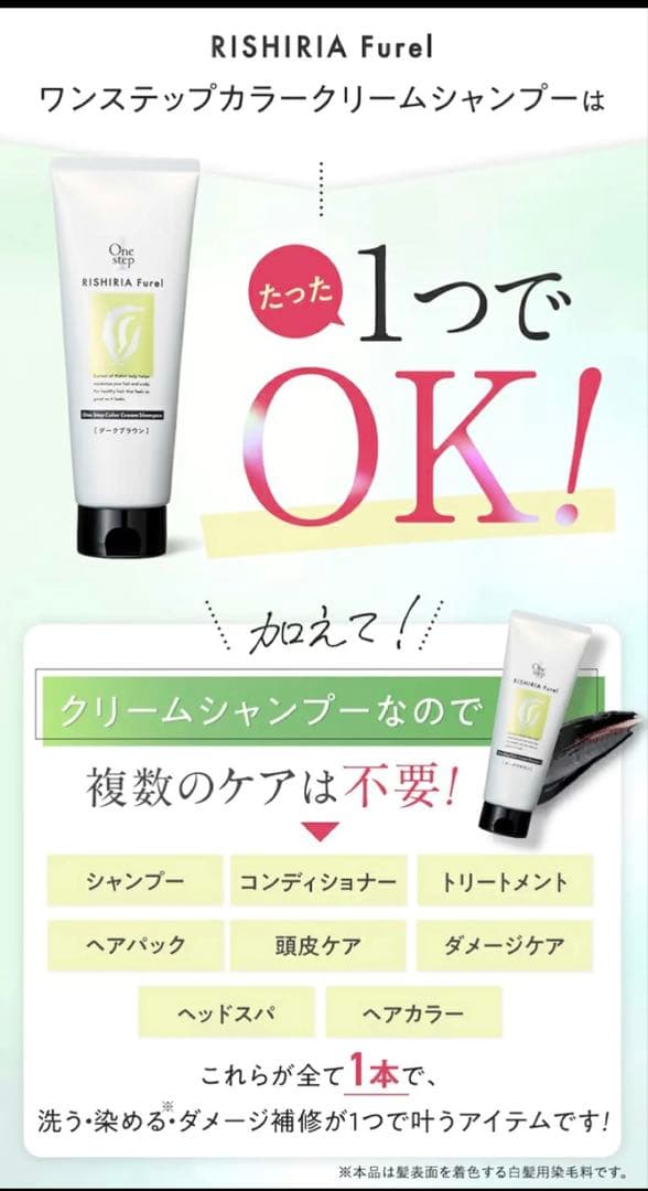 RISHIRIA ワンステップカラークリームシャンプー　 モカブラウン2本セット