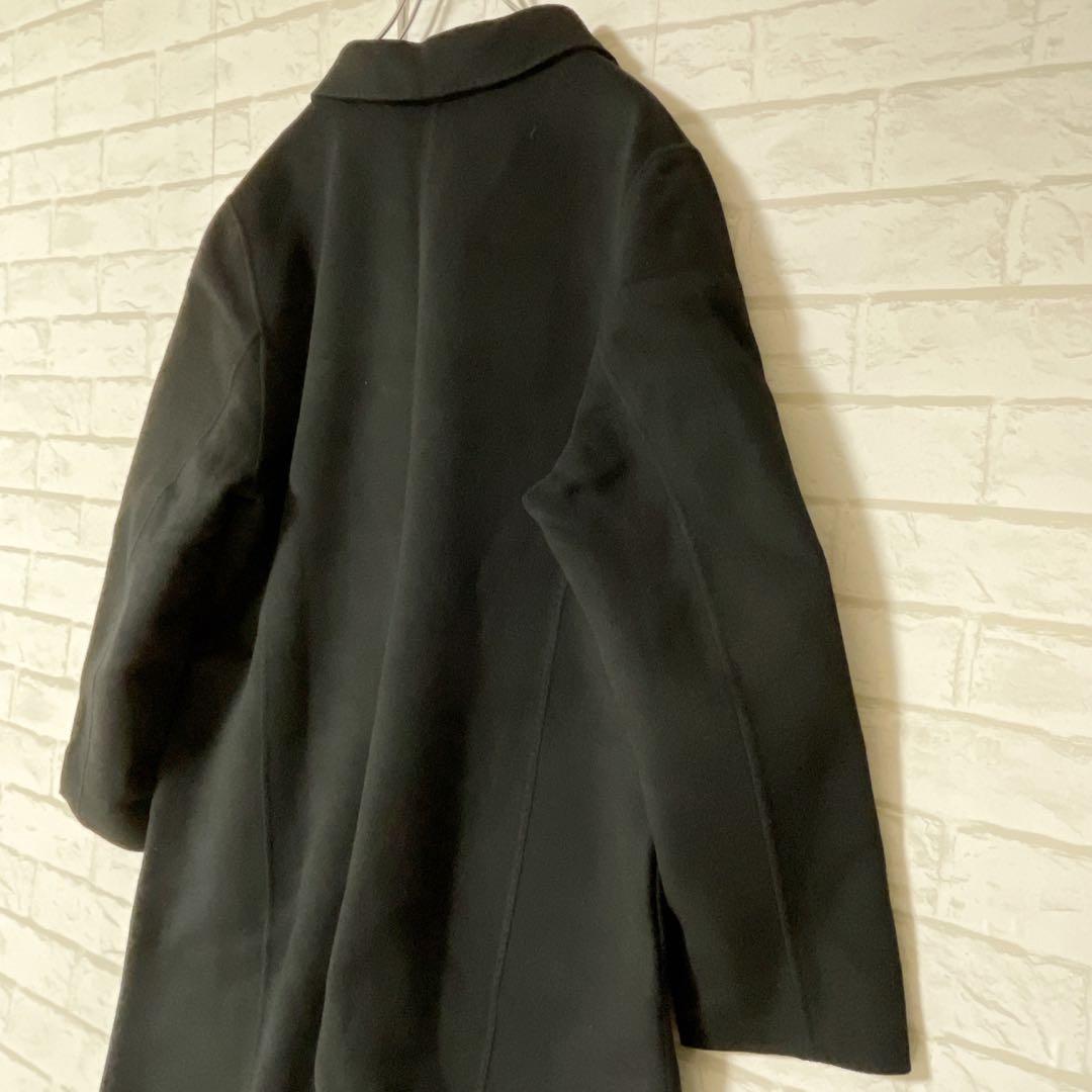 上品デザイン✨KEITH カシミヤ混ウールロングコート（48／L）黒 ゆったり