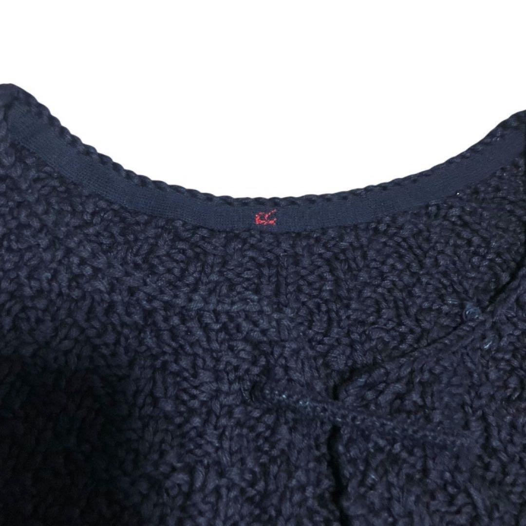 【未使用✨タグ付き】45R 華夏　インディゴ　ハンドニット　ボレロ　カーディガン