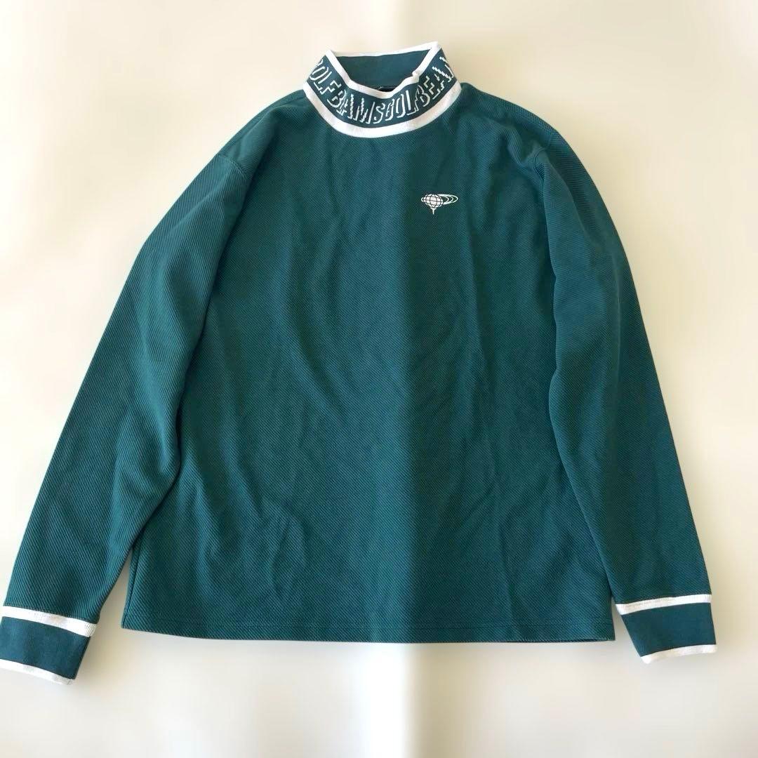 BEAMS GOLF Lサイズ ツイルジャージモックネックシャツ