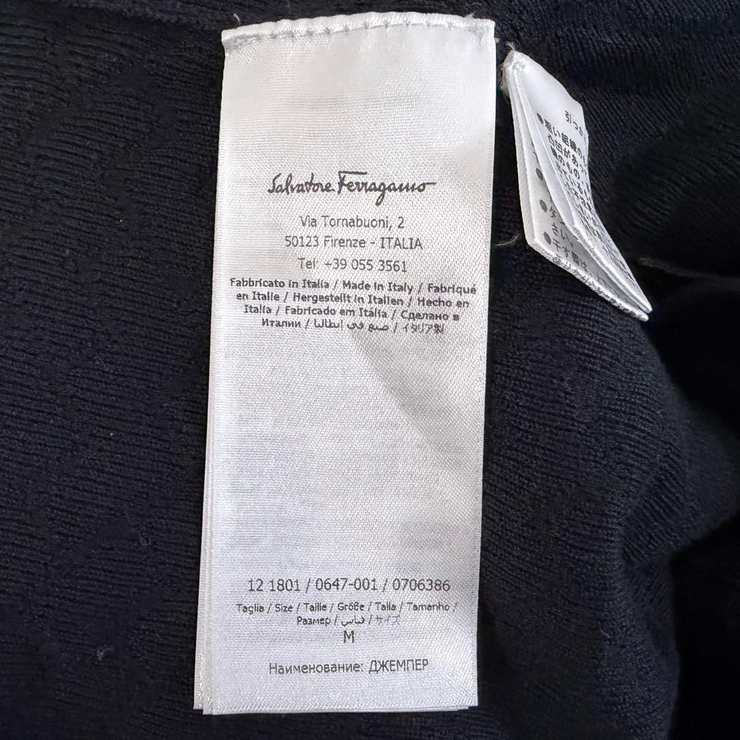 【イタリア製】Ferragamo ニット×レザー ニットブルゾン