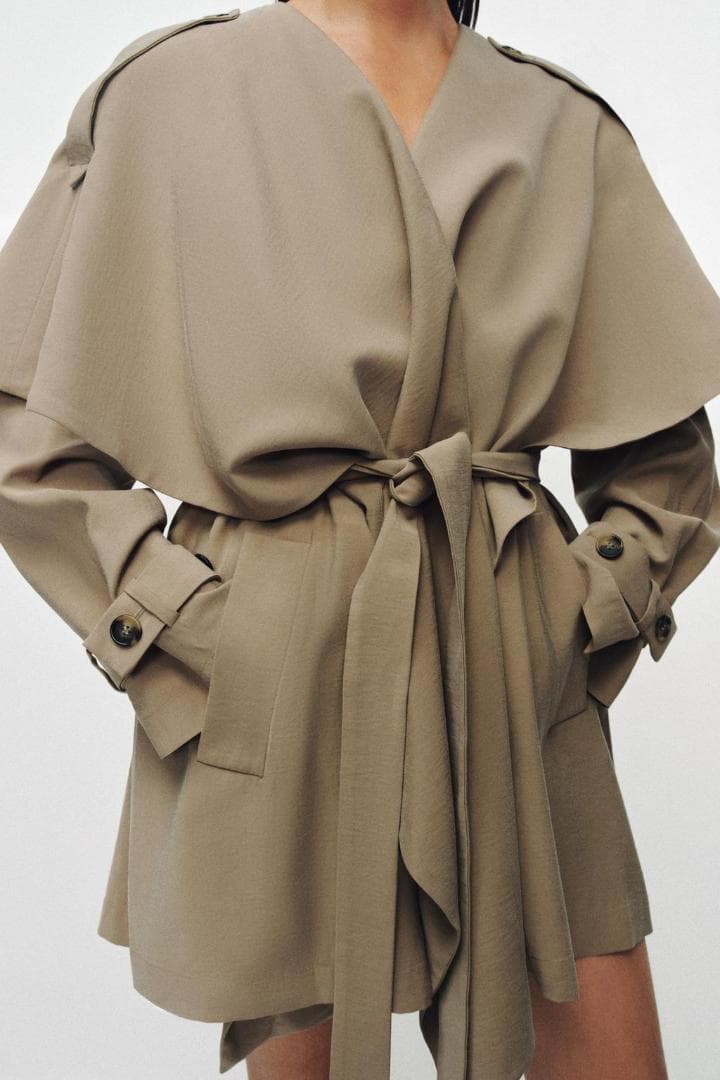 ZARA ZW COLLECTION ショートフルイドトレンチコート M