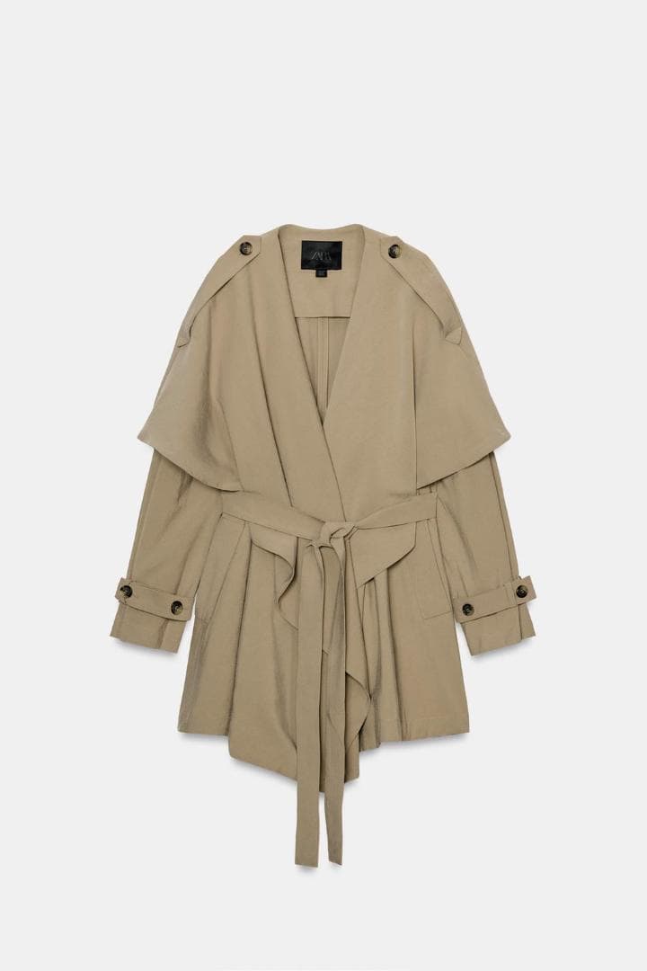 ZARA ZW COLLECTION ショートフルイドトレンチコート M