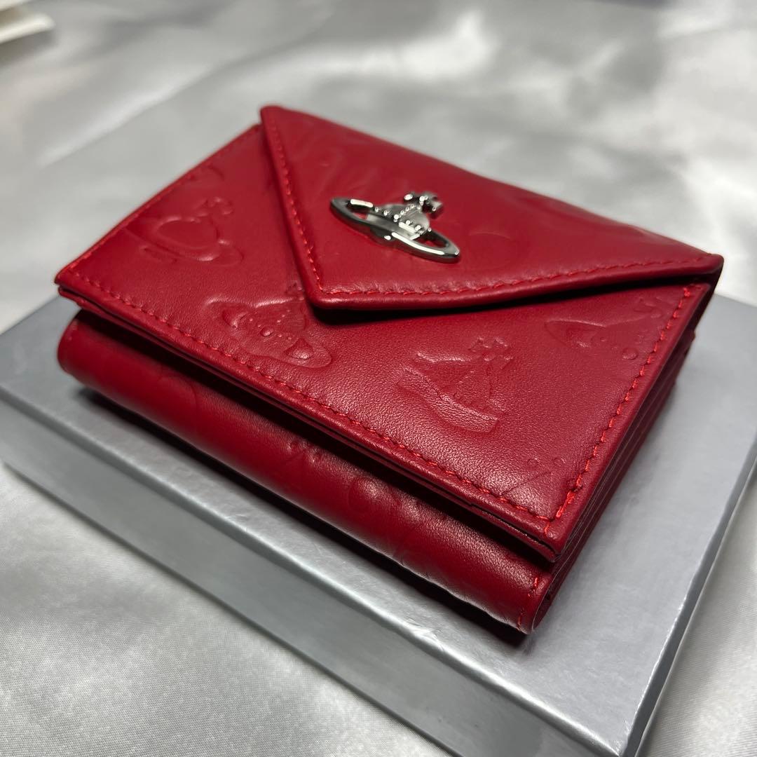 新品VivienneWestwood 赤 レッド ヴィヴィアン内装 三つ折り財布
