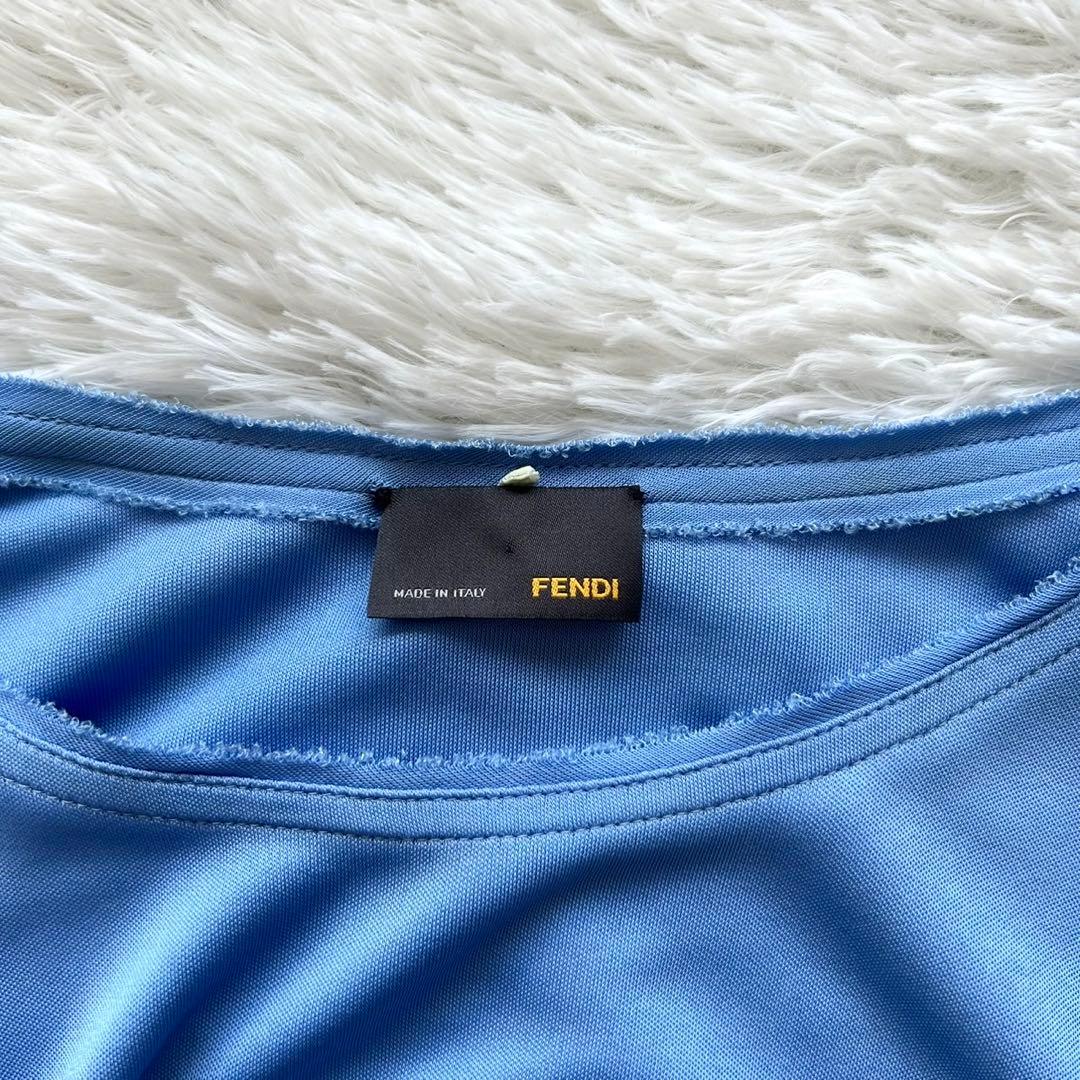 FENDI フェンディ　長袖　ワンピース　ブルー　パステル　大きいサイズ